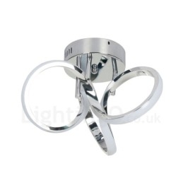 Lampada da soffitto rotonda dimmerabile Triac cromata stile nordico moderno a filo 32 cm
