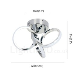 Lampada da soffitto rotonda dimmerabile Triac cromata stile nordico moderno a filo 32 cm