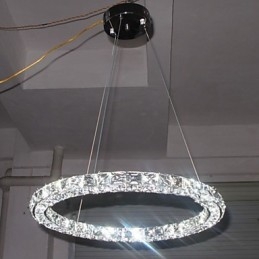 Lampadario a sospensione in cristallo K9 moderno D40 cm singolo