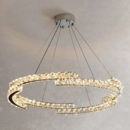 Lampada a sospensione rotonda in cristallo K9 con LED