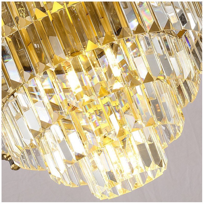 Lampadario di cristallo in rame lusso 12+8+4 E14 120 cm