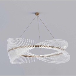 Lampada a sospensione circolare postmoderna a strisce LED