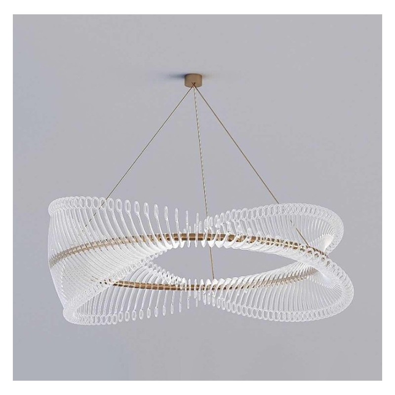 Lampada a sospensione circolare postmoderna a strisce LED