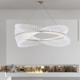 Lampada a sospensione circolare postmoderna a strisce LED