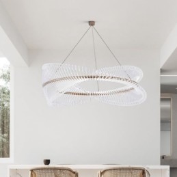Lampada a sospensione circolare postmoderna a strisce LED