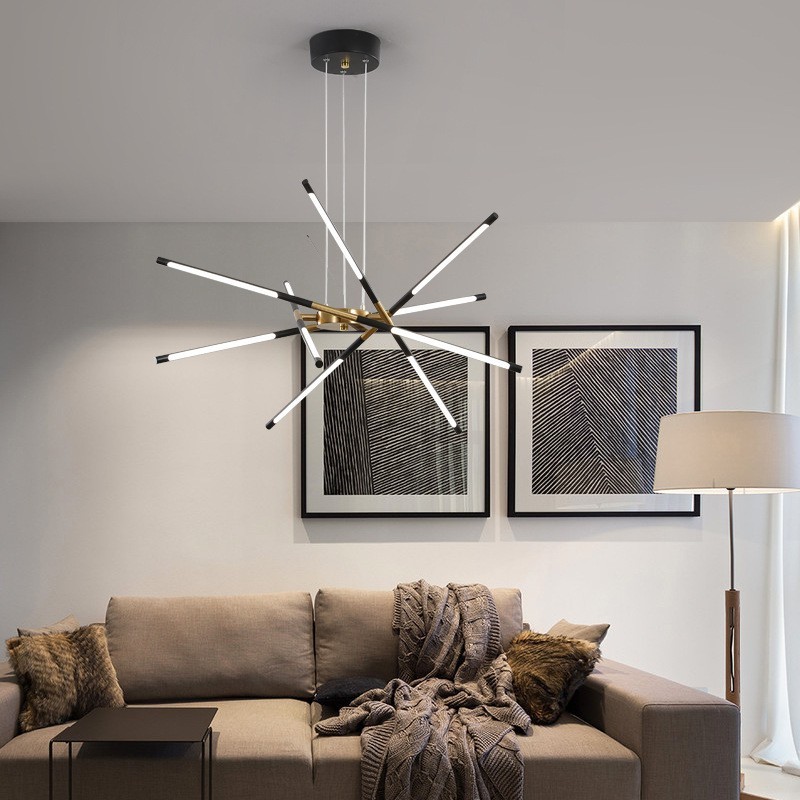 Lampadario nordico LED 6/8/10/12 luci, cavo regolabile 100 cm