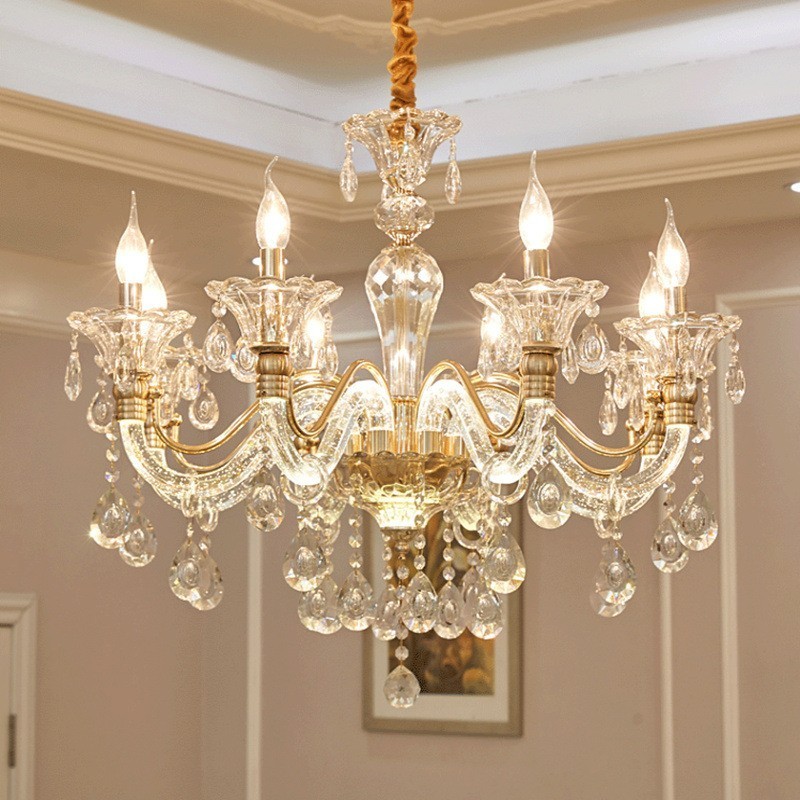 Lampadario di cristallo K9 di lusso con bracci luminosi