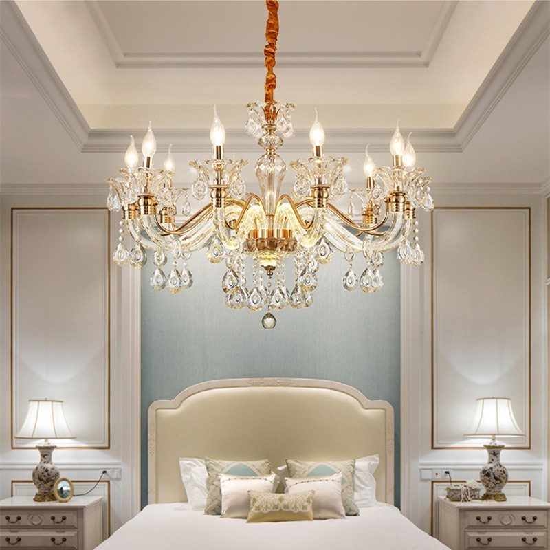Lampadario di cristallo K9 di lusso con bracci luminosi