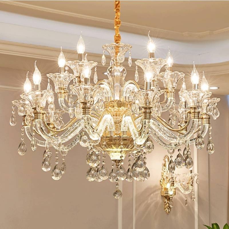 Lampadario di cristallo K9 di lusso con bracci luminosi
