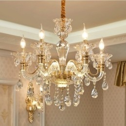 Lampadario di cristallo K9 di lusso con bracci luminosi