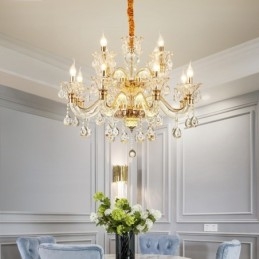 Lampadario di cristallo K9 di lusso con bracci luminosi