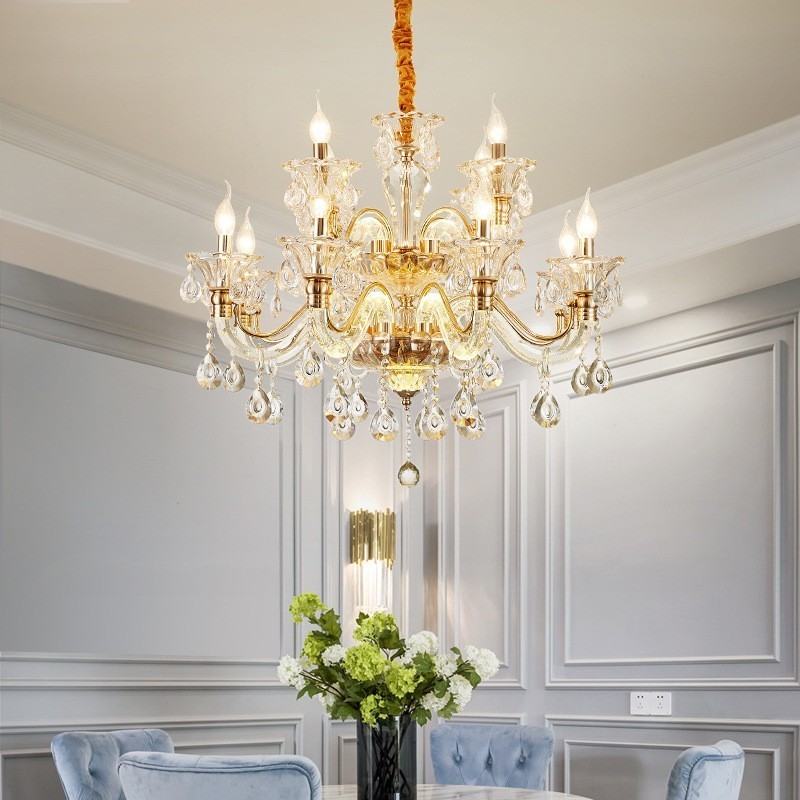 Lampadario di cristallo K9 di lusso con bracci luminosi