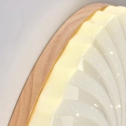 Plafoniera a filo rotonda in legno massello e acrilico, moderna, 38 cm 24 W