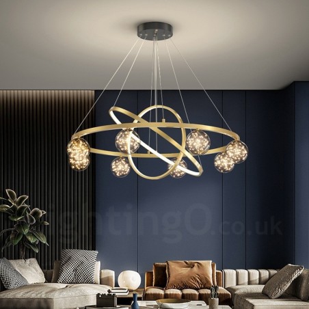 Lampada a sospensione circolare moderna nordica oro