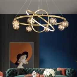 Lampada a sospensione circolare moderna nordica oro
