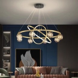 Lampada a sospensione circolare moderna nordica oro