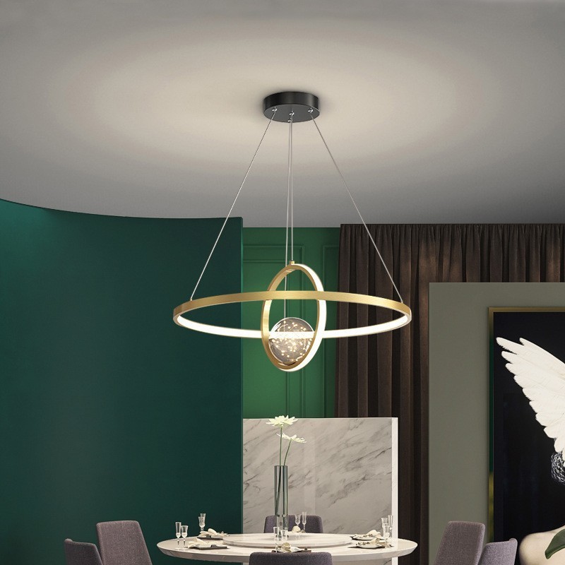 Lampada a sospensione circolare moderna nordica oro