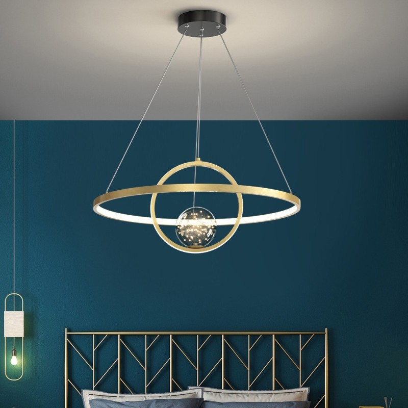 Lampada a sospensione circolare moderna nordica oro