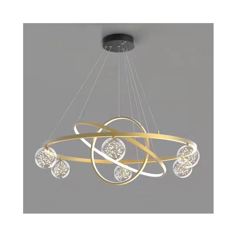 Lampada a sospensione circolare moderna nordica oro