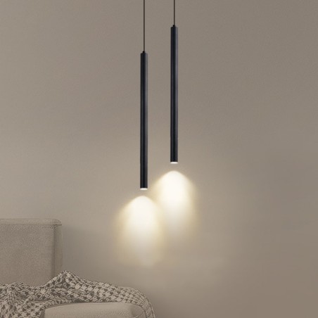Lampada a sospensione moderna e contemporanea in vetro e lega di alluminio
