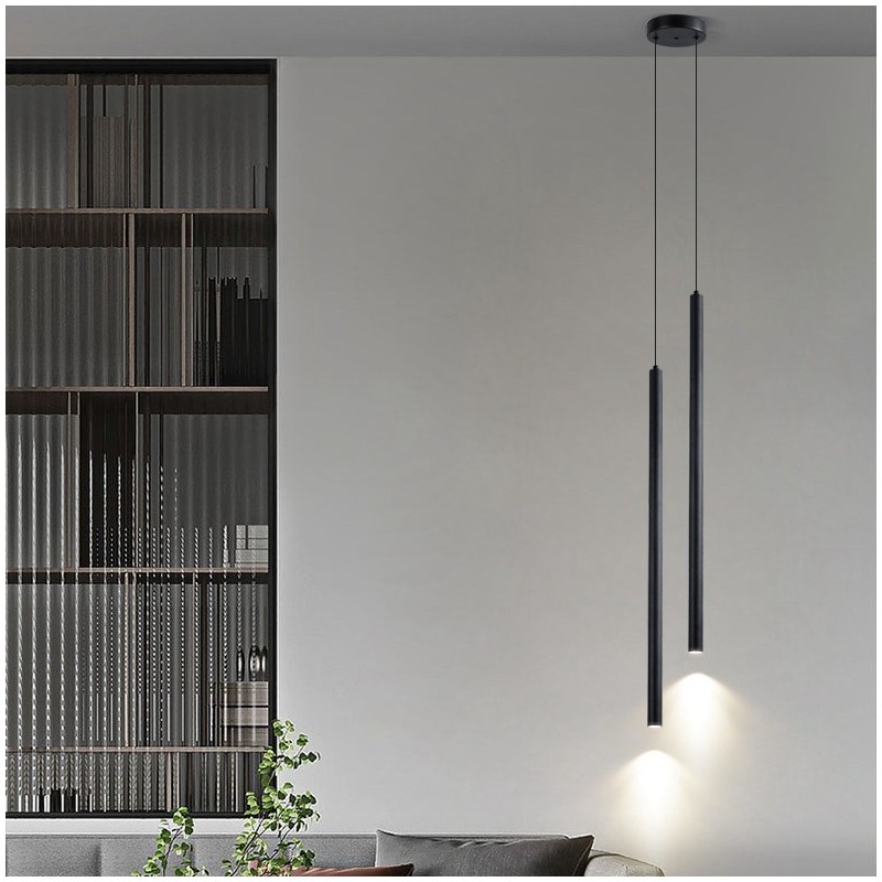 Lampada a sospensione moderna e contemporanea in vetro e lega di alluminio