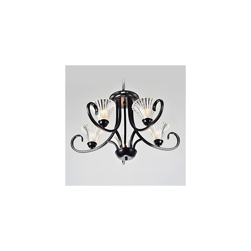 Lampadario vintage europeo a 5 luci con braccio cornuto