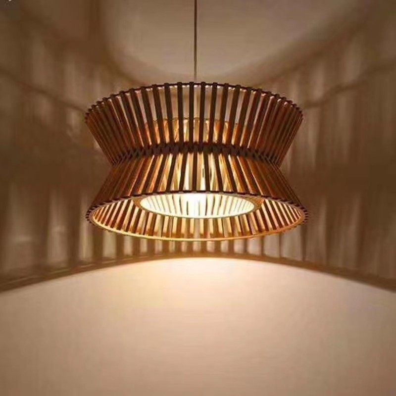 Lampada a sospensione vintage in legno/bambù LED E26/E27 1 luce