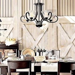 Lampadario vintage europeo a 5 luci con braccio cornuto