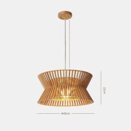 Lampada a sospensione vintage in legno/bambù LED E26/E27 1 luce