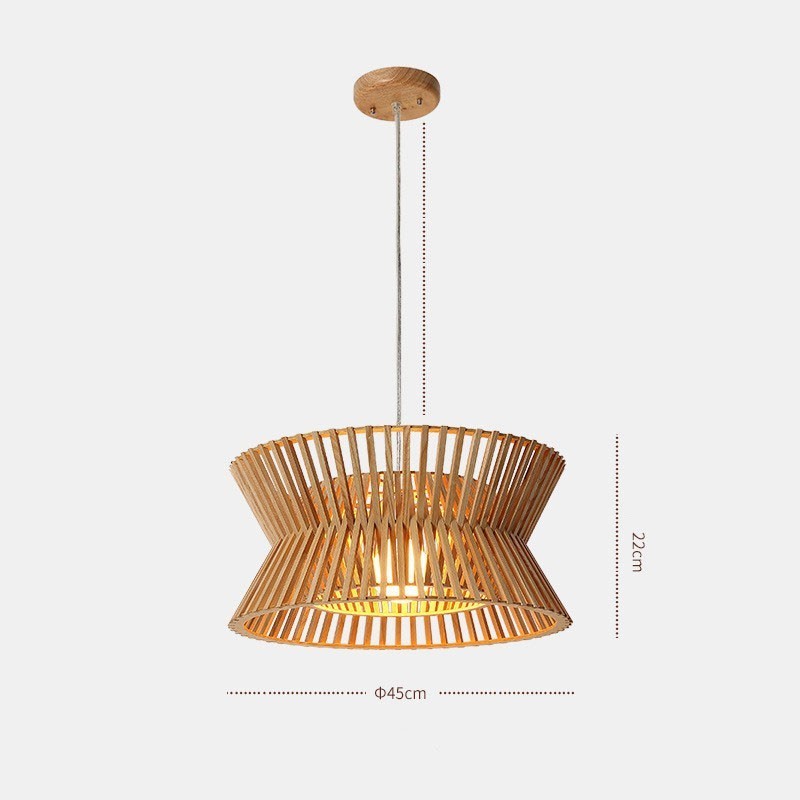 Lampada a sospensione vintage in legno/bambù LED E26/E27 1 luce