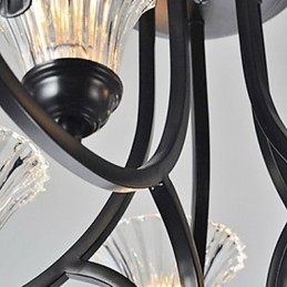 Lampadario vintage europeo a 5 luci con braccio cornuto
