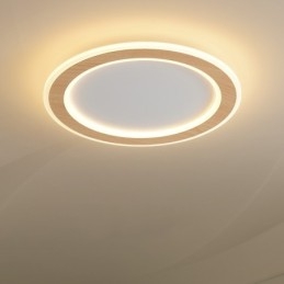 Lampada da soffitto a filo moderna in legno tonda