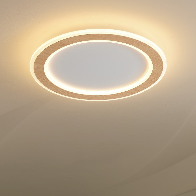 Lampada da soffitto a filo moderna in legno tonda