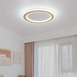 Lampada da soffitto a filo moderna in legno tonda