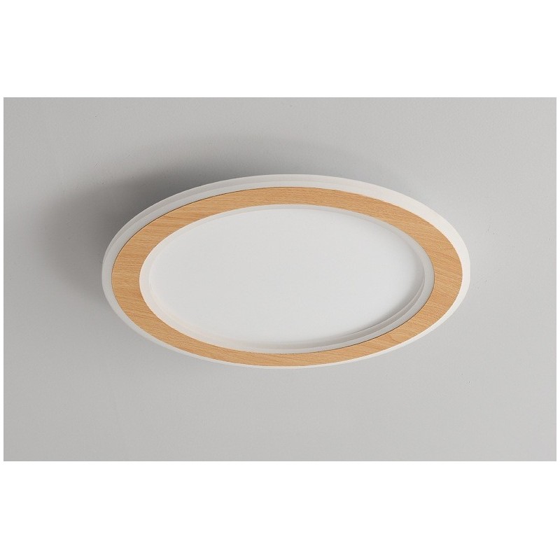 Lampada da soffitto a filo moderna in legno tonda