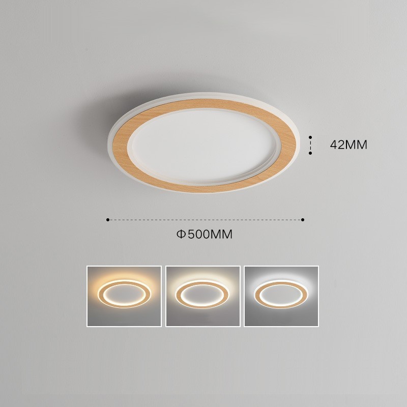 Lampada da soffitto a filo moderna in legno tonda
