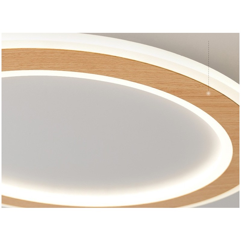 Lampada da soffitto a filo moderna in legno tonda