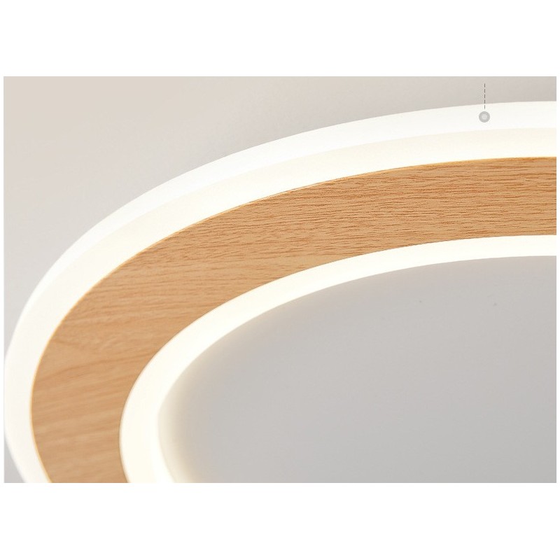 Lampada da soffitto a filo moderna in legno tonda