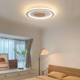 Lampada da soffitto moderna rotonda in legno da montare a filo