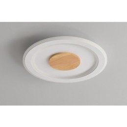 Lampada da soffitto moderna rotonda in legno da montare a filo