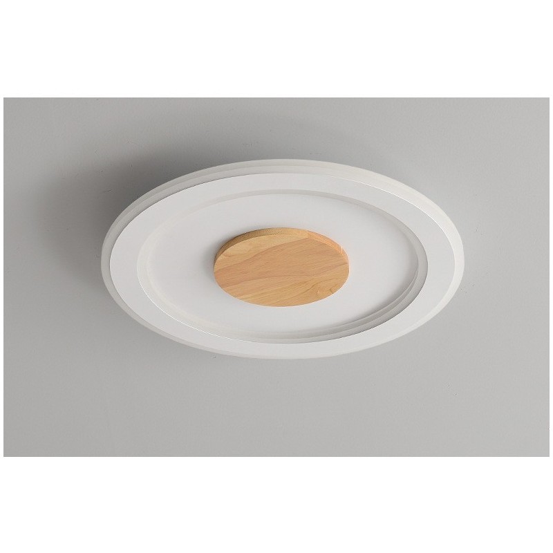 Lampada da soffitto moderna rotonda in legno da montare a filo