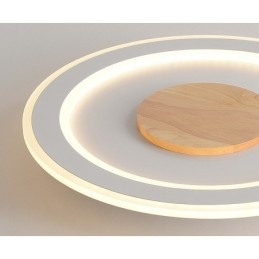 Lampada da soffitto moderna rotonda in legno da montare a filo