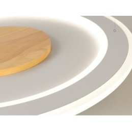 Lampada da soffitto moderna rotonda in legno da montare a filo
