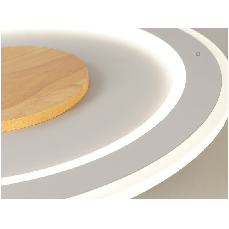 Lampada da soffitto moderna rotonda in legno da montare a filo