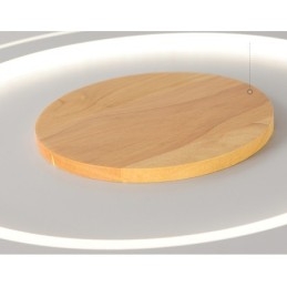 Lampada da soffitto moderna rotonda in legno da montare a filo