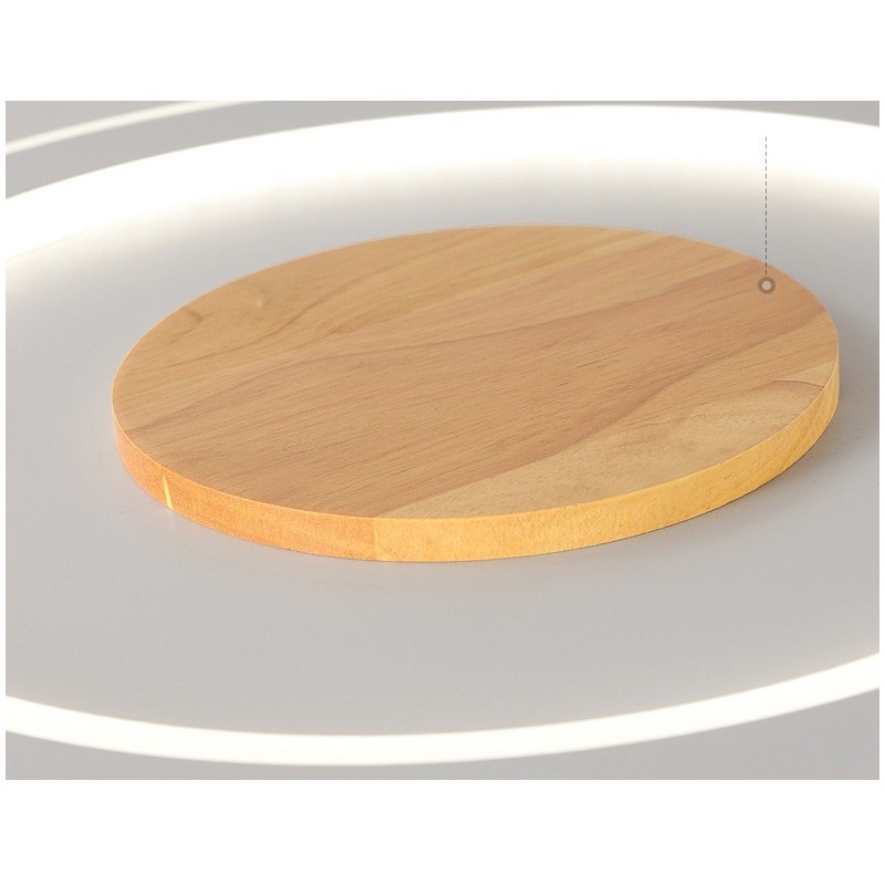 Lampada da soffitto moderna rotonda in legno da montare a filo