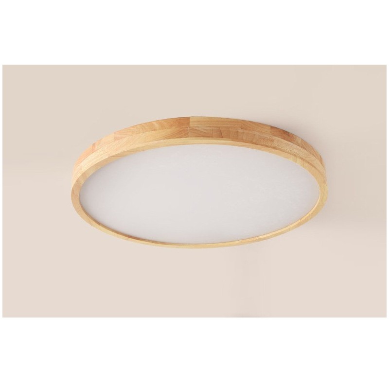 Lampada da soffitto LED moderna tonda in legno da montare a filo