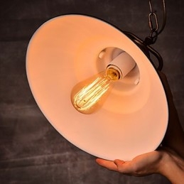 Lampada a sospensione vintage retrò in metallo stile vecchia fabbrica