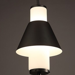 Lampadario a sospensione mini moderno contemporaneo in metallo nero