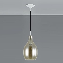 Lampadario moderno a 1 luce in vetro e metallo, catena regolabile